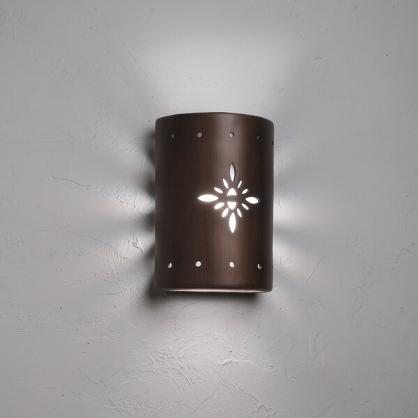 Luxury Lighting Asavva 10.5in. High Starburst Ceramic Outdoor Wall Light, Antique Copper Finish 410-36 ACop u/d-7-17 - main